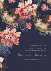 Rose Floral Ikat (Tall) - 50th Anniversary Invitation by Oscar de la Renta