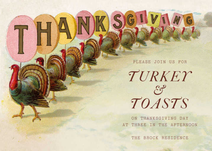 Picket Signs - Thanksgiving Invitation by John Derian