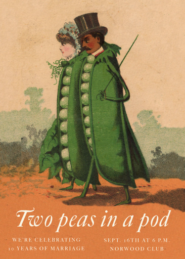 Vintage Peas In A Pod Invitation