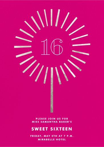 Year of the Sparkler - Sweet 16 Invitation by Paperless Post