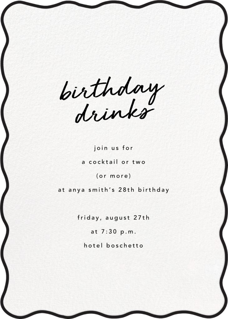 Black Wavy Edge Invitation
