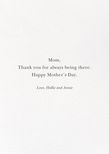 Garden Pansies - Mother's Day Card by Felix Doolittle - Back