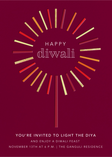 Year of the Sparkler - Diwali Invitation by Paperless Post