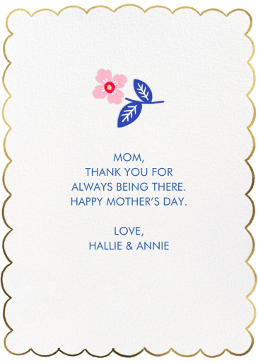 Royal Florals - Mother's Day Card by Hello!Lucky - Back