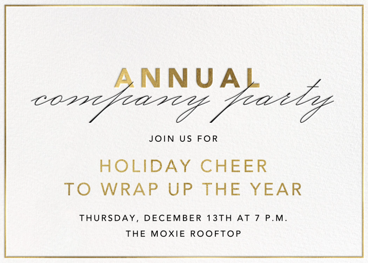 Shining Gold - Company Party - Corporate Holiday Party Invitation by Paperless Post