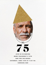 Party Hat (Photo) - 75th Birthday Invitation by The Indigo Bunting