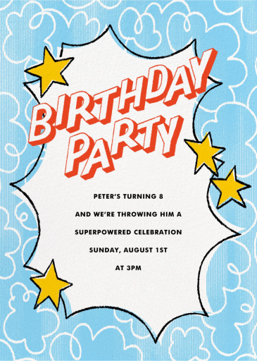 Comic Blue Sky by Paperless Post