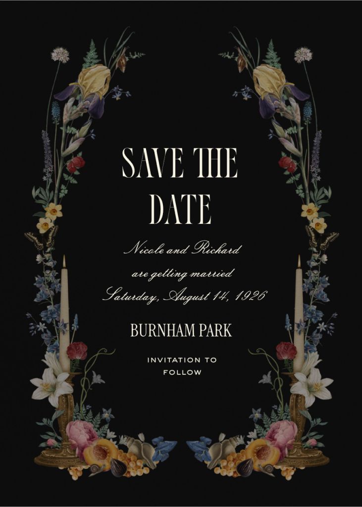 Blooming Candlestick Invitation