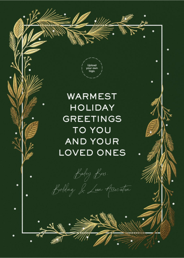 Elegant Gold Foliage Border - Winter Party Invitation by Paperless Post