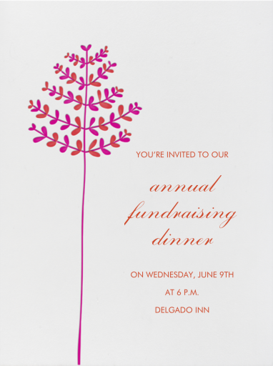 Pink Tree - Party Invitation by Linda and Harriett