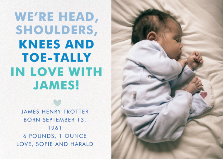 Head to Toe - Birth Announcement by Cheree Berry Paper & Design