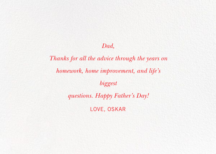 Classic Dad (Danielle Kroll) by Red Cap Cards - Back