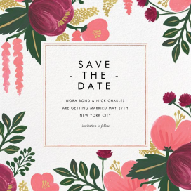 Raspberry Floral (Save the Date) by Rifle Paper Co.