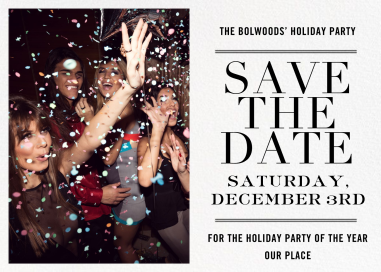 Typographic II (Photo Save the Date) - Holiday Save the Date by kate spade new york