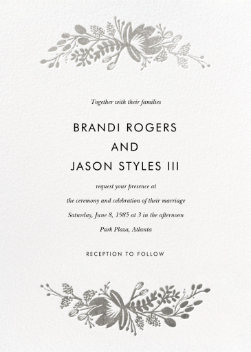 Floral Silhouette (Invitation) - Wedding Invitation by Rifle Paper Co.