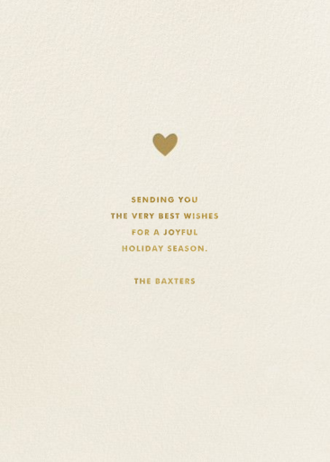 Gold Heart - Holiday Card by The Indigo Bunting - Back
