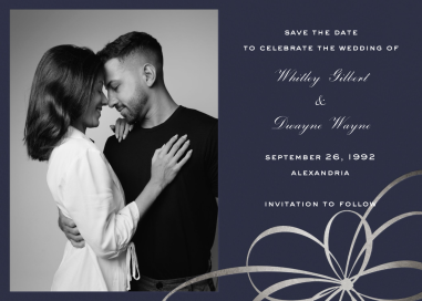 Photo Ribbon Flower Save the Date