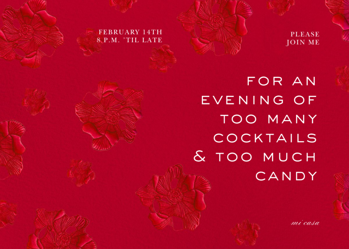 Foil Flora - Valentine's Day Invitation by Oscar de la Renta