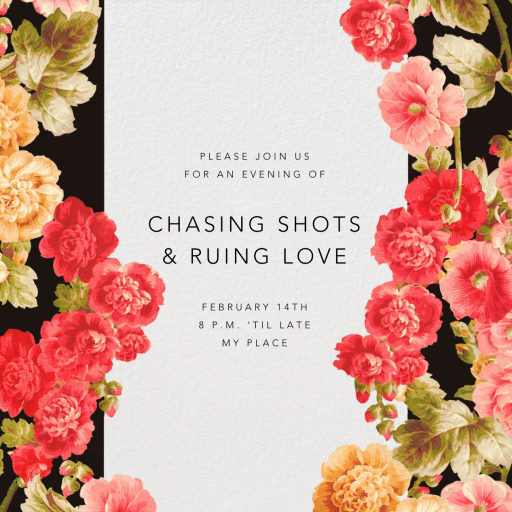 Garden Floral Ikat - Valentine's Day Invitation by Oscar de la Renta