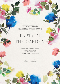 Watercolor Blooms - Spring Party Invitation by  Monique Lhuillier