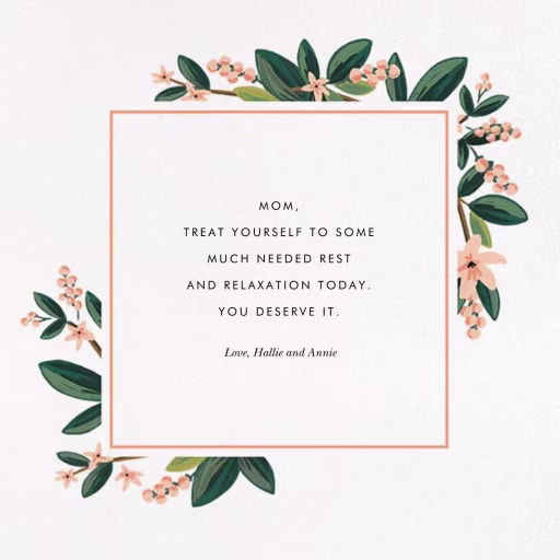 November Herbarium (Square) - Mother's Day Card by Rifle Paper Co.