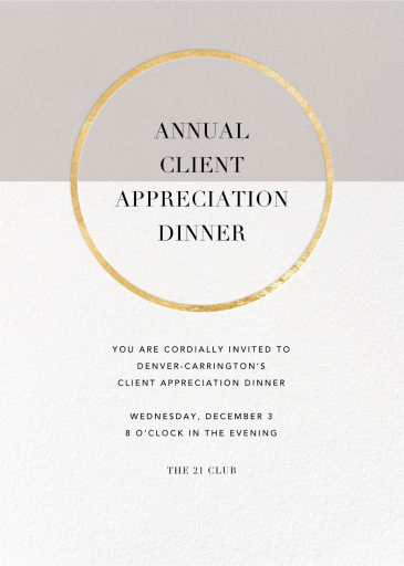 Metallic Circle - Appreciation Event Invitation by Paperless Post