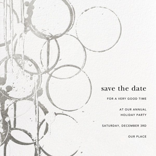 Metallic Circles Watermark - Holiday Save the Date by Kelly Wearstler