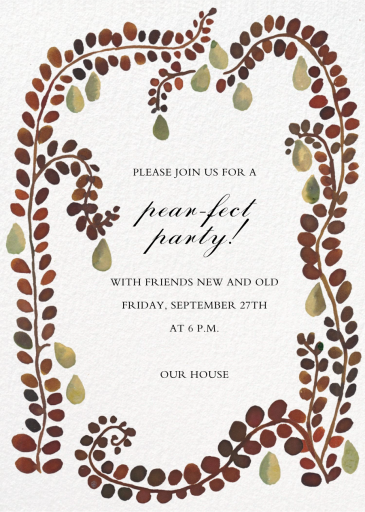 Vines and Pears - Invitation by Happy Menocal