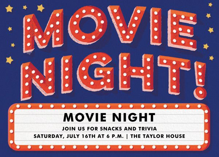 Movie Night - Party Invitation by Hello!Lucky