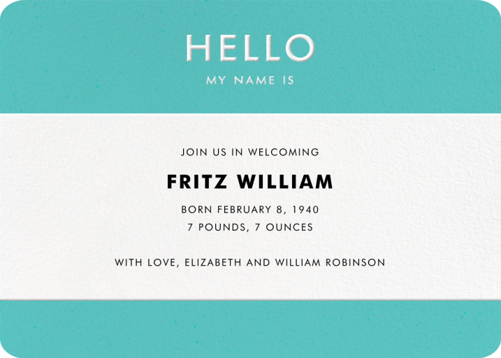 Name Tag - Birth Announcement by kate spade new york
