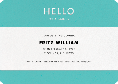 Name Tag - Announcement by kate spade new york
