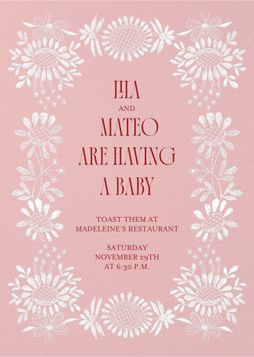 Embroidered Threads - Baby Shower Invitation by The V&A