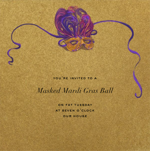 Celebration Mask - Mardi Gras Invitation by Paperless Post