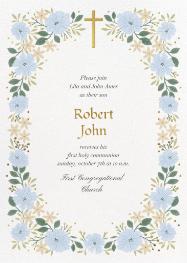 Graceful Bloom - First Communion Invitation by Paperless Post
