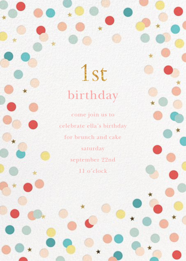 Confetti Frame - Birthday Invitation by Sugar Paper