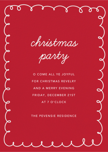 Festive Scribble Border - Invitation by Sugar Paper