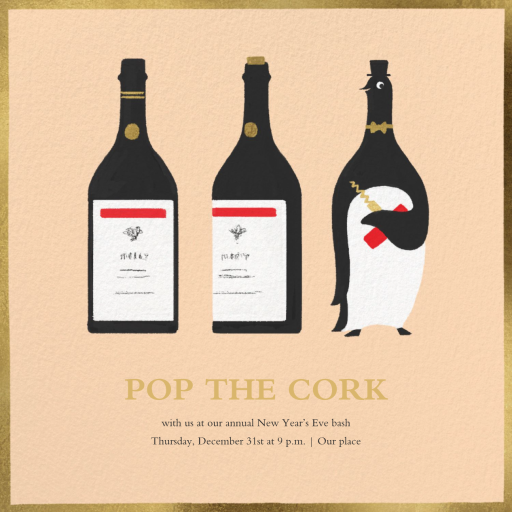 Penguin Popper - New Year's Eve Invitation by Paperless Post