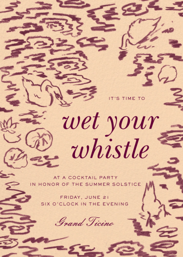 Swan Dip - Cocktail Party Invitation by Sam Crosby