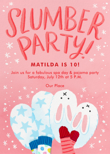 Bunny Slippers Slumber Invitation