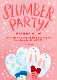 Bunny Slippers Slumber Invitation