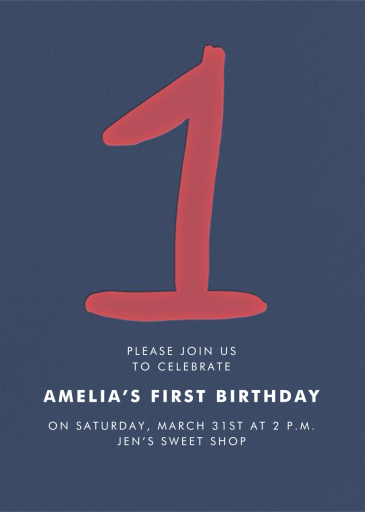 The Big One - First Birthday Invitation by Linda and Harriett