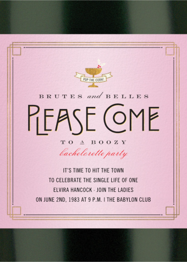 Ladies' Bottle Service - Invitation by Cheree Berry Paper & Design