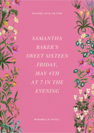 Garden Path - Sweet 16 Invitation by Oscar de la Renta