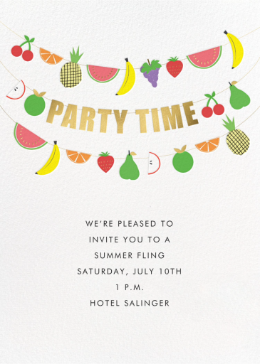 Fruit Bunting - Summer Party Invitation by Meri Meri
