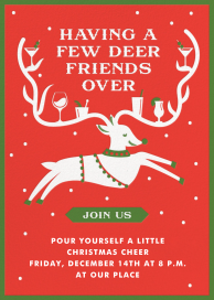 Invitación a la fiesta de cócteles «Reindeer»