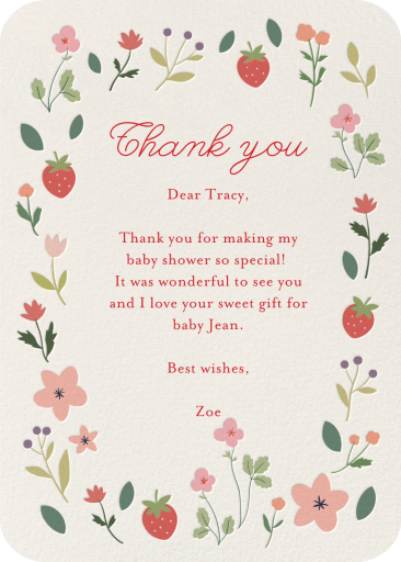 Baby in Bloom Strawberry Invitation