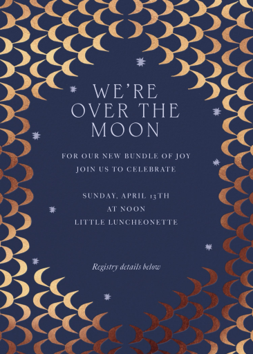 Moon Motif - Baby Shower Invitation by Jungalow