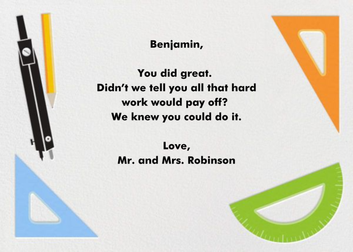 Geometry Set - Congratulations Card by Paperless Post - Back