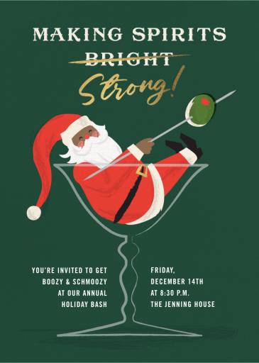 Santa Martini - Holiday Party Invitation by Cheree Berry Paper & Design