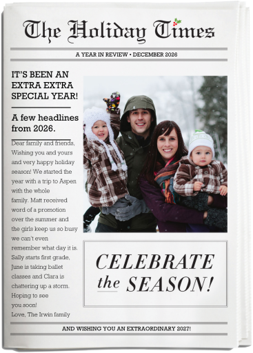 Photo Newspaper Holiday Card